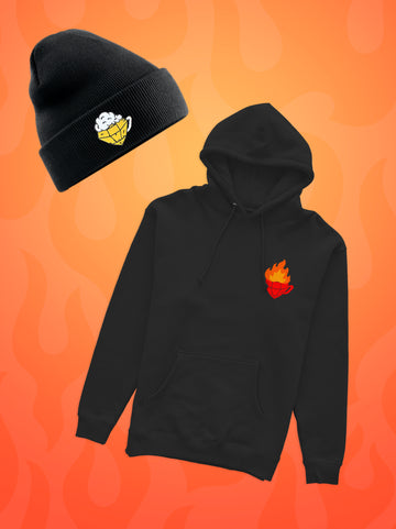 Dietmar Diamant "Heit Werd Oaner Gebrennt" Hoodie + Beanie Bundle - Priba Printworks