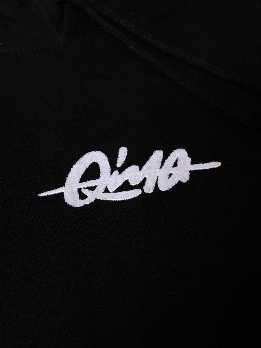 Qima Classic Logo Hoodie (Deep Black) - Priba Printworks