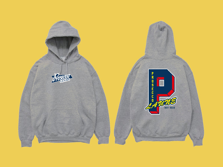 Proseccolaune „Hochschul" Hoodie (Heather Grey) - Priba Printworks