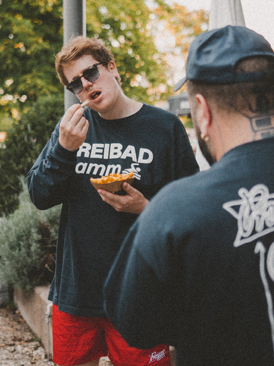 Proseccolaune „Freibad Damm“ Longsleeve (navy) - Priba Printworks